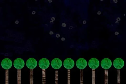 Trees in a row Stock Illustration