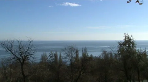 Trees, sea, clouds 스톡 동영상 925984