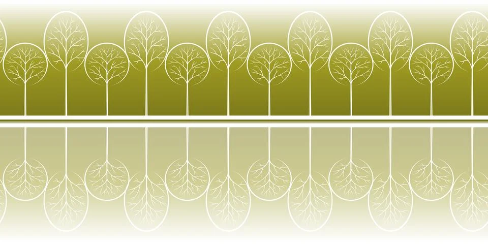 Trees, Seamless Background Illustrazione stock