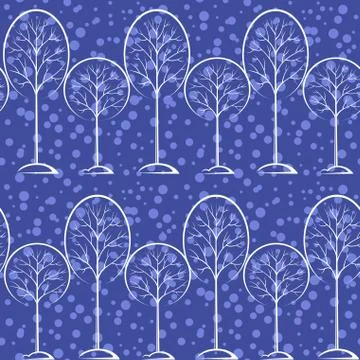 Trees, Seamless Background Illustrazione stock