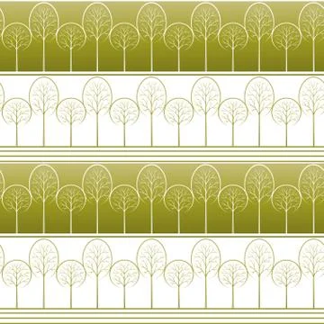 Trees, Seamless Background Stock-Illustration