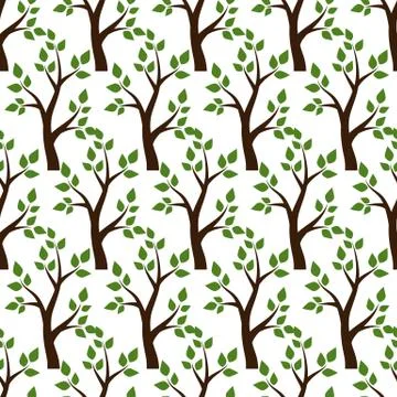 Trees seamless pattern Stock Illustration