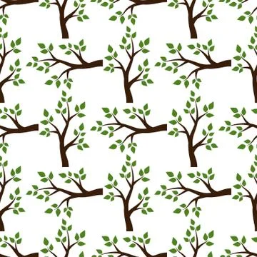 Trees seamless pattern Illustrazione stock