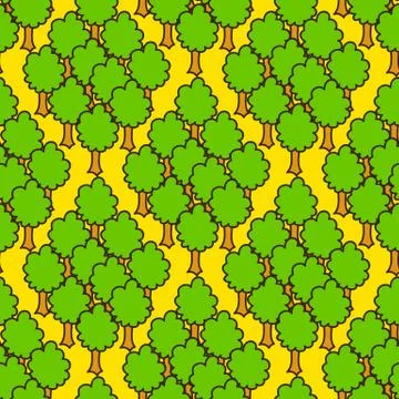 Trees seamless pattern Illustrazione stock