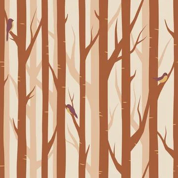 Trees seamless pattern Stock Illustration