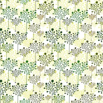 Trees seamless pattern. Simple trees ornament. Baby textile design. Pattern o Stock Illustration