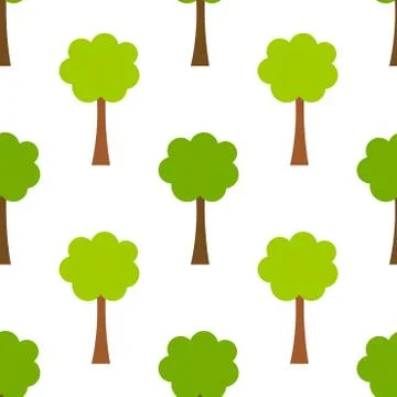 Trees seamless pattern. Vector illustration. Stock Illustration