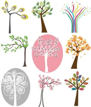 Trees set Stock Illustration