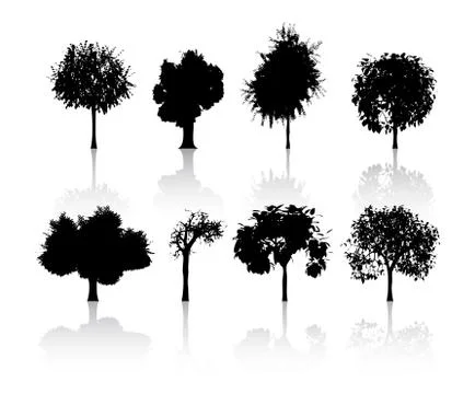 Trees set Stock Illustration