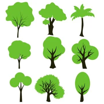 Trees Set Stock Illustration