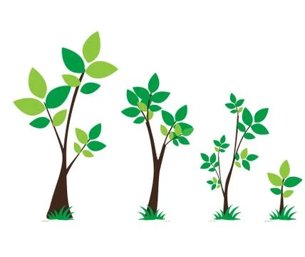 Trees set vector design Stock Illustration
