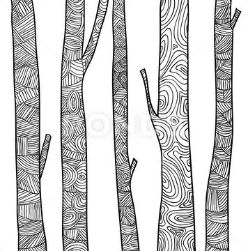 Trees set, vector illustration. Stock Illustration