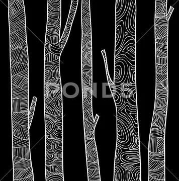 Trees set, vector illustration. Stock Illustration