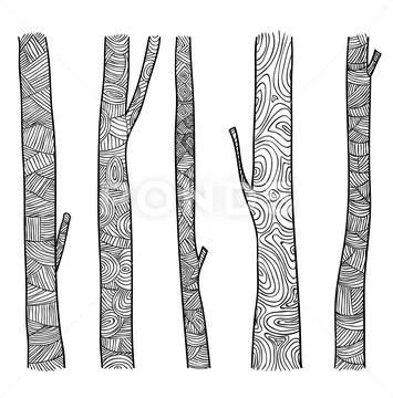 Trees set, vector illustration. Stock Illustration