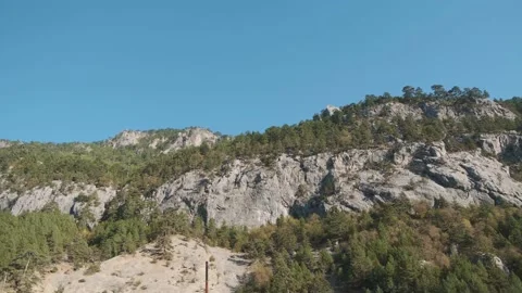 Trees on the side of a mountain in the Taurus range in Turkey Stock Footage 146029527