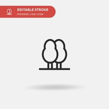 Trees Simple vector icon. Illustration symbol design template for web mobile  Stock Illustration
