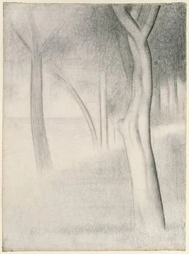 Trees (study for La Grande Jatte) 1884 France. Trees is one of 40 studies ... 스톡 사진
