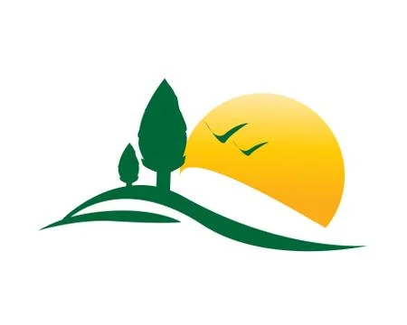 Trees with sun Stock-Illustration