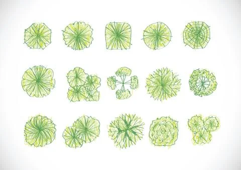 Trees top view for architecture landscape design projects イラスト素材