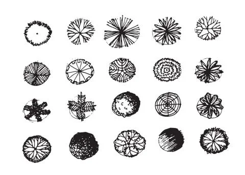 Trees top view for architecture landscape design projects イラスト素材