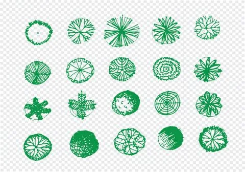 Trees top view for architecture landscape design projects イラスト素材
