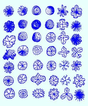 Trees top view for architecture landscape design projects イラスト素材