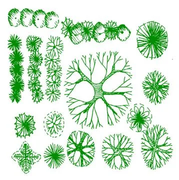 Trees top view for architecture landscape design projects イラスト素材