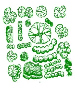 Trees top view for architecture landscape design projects イラスト素材