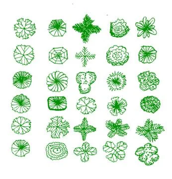 Trees top view for architecture landscape design projects イラスト素材