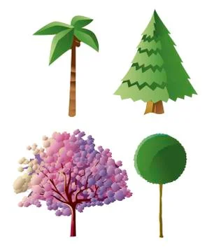 Trees types Stock Illustration
