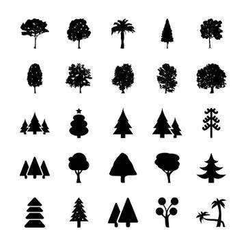 Trees Vector Icons Stock Illustration
