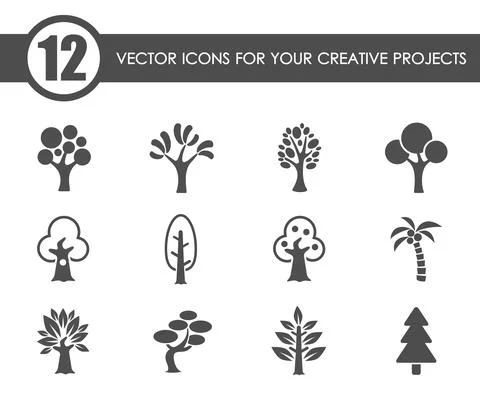 Trees vector icons for web Stock Illustration