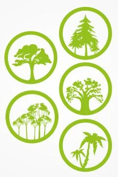 Trees - vector set Stock Illustration
