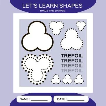 Trefoil. Basic geometric shapes. Elements for children. Learn Shapes Stock Illustration