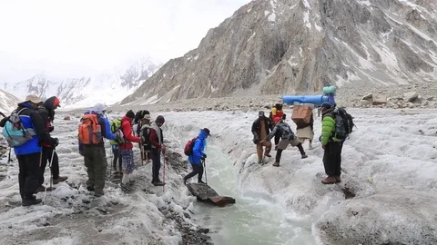 Trek to Ali Camp K2 스톡 동영상 78883705
