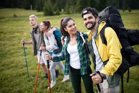 Trek Hiking Destination Experience Backpack Lifestyle Concept Stock Photos