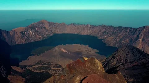 On the trek to Mount Rinjani Stock Footage 288838272
