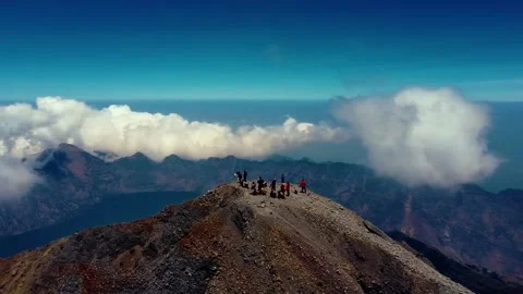 On the trek to Mount Rinjani Stock Footage 288838498