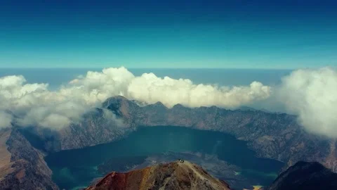 On the trek to Mount Rinjani Stock Footage 288838549