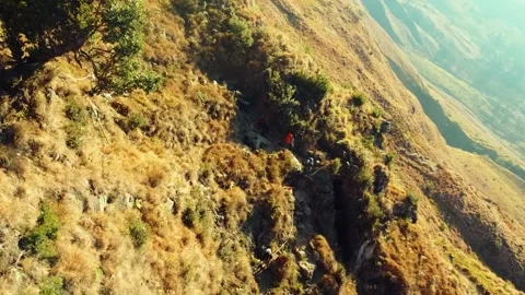 On the trek to Mount Rinjani Stock Footage 288838577