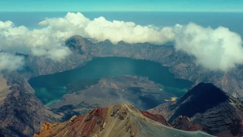 On the trek to Mount Rinjani Stock Footage 288838584