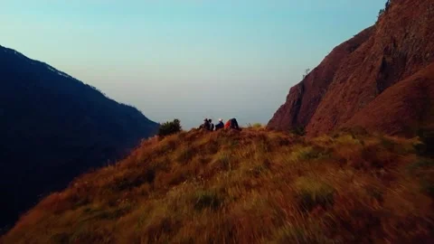 On the trek to Mount Rinjani Stock Footage 288839288