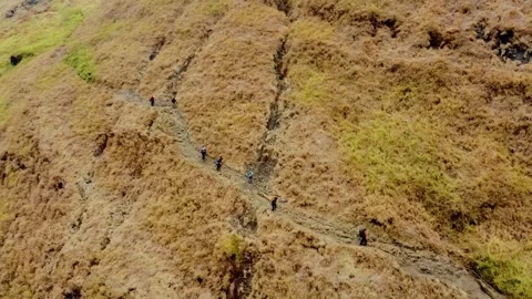 On the trek to Mount Rinjani Stock Footage 288839615
