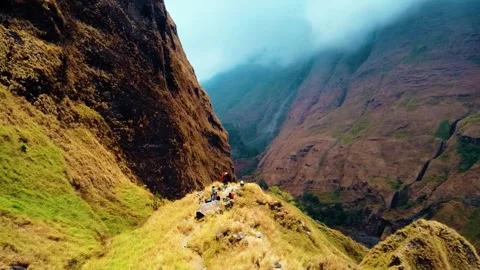 On the trek to Mount Rinjani Stock Footage 288839697