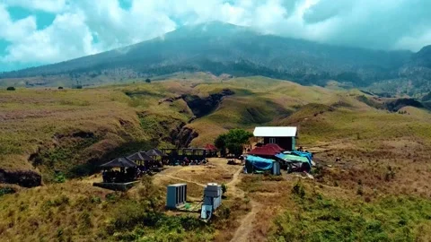 On the trek to Mount Rinjani's Stock Footage 288840477