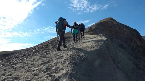 Trekiking in Iceland 3 Stock Footage 81276277