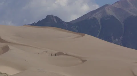 Trekkers on Sand Dune Stock Footage 26078566