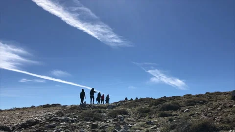 Trekkers walking in the mountains Stock Footage 133118024