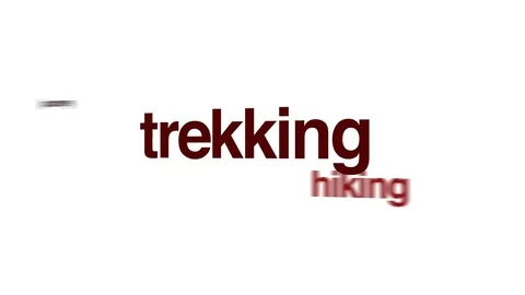 Trekking animated word cloud. Stock Footage 70870621