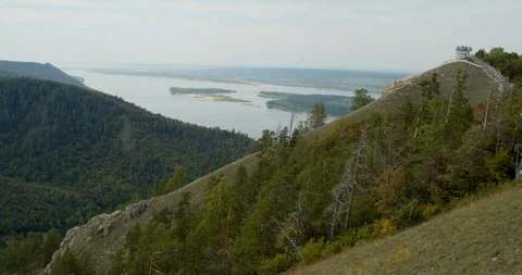 Trekking with a backpack to unusual scenic spots. Stock Footage 127083609